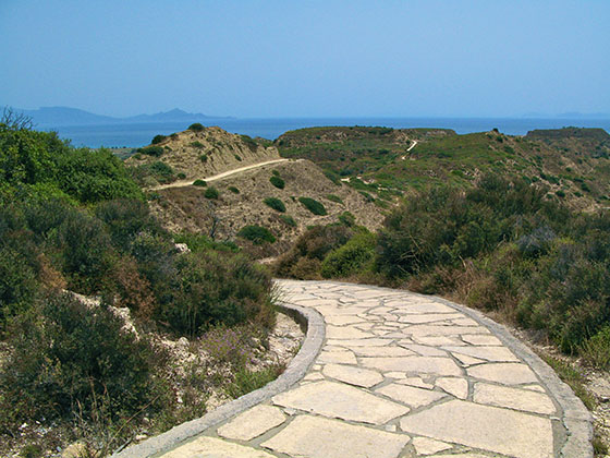 Leaving the fortress of Antimachia down to Kardamena 
 an improbable superb narrow paved road offers a fun ride down the hill